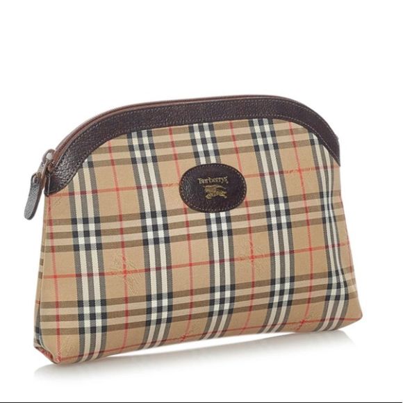 Burberry Handbags - Burberry Haymarket Check Canvas Pouch